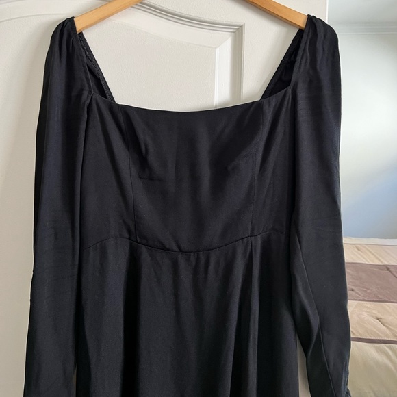 Reformation 8 Sigmund Long Sleeve Midi Dress Leg Slit - Picture 6 of 13